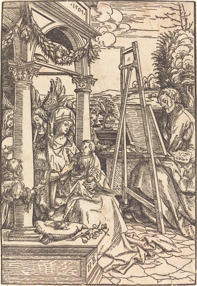 Sint Lucas schildert het portret van de Maagd door Hans Burgkmair I