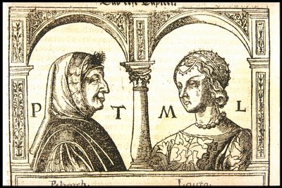 Petrarca en Laura, ca. 1545 door Hans Burgkmair the Elder