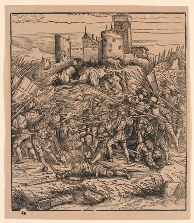 De Slag bij Nauders, uit "Der Weisskunig" door Hans Burgkmair the Elder