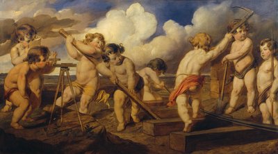 Putti bij de spoorweg door Hans Canon