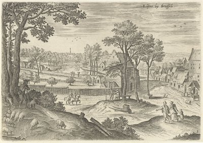 Gezicht op Elsene (Gezichten uit de omgeving van Brussel) door Hans Collaert (I)
