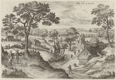 Gezicht op de kerk van St. Job en het kasteel van Carloo door Hans Collaert (I)