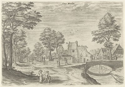 Gezicht op de weg naar de Brusselse stadspoort Overmolen door Hans Collaert (I)