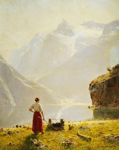 Een zomerdag op een Noorse fjord door Hans Dahl