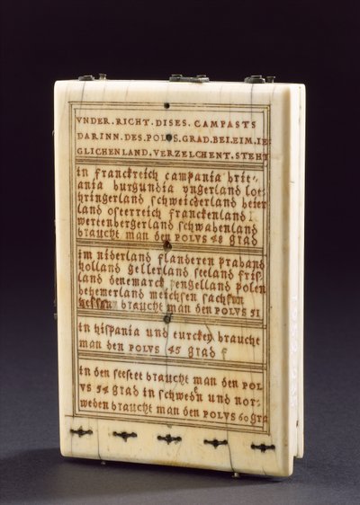 Tabletkompas zonnewijzer, Neurenberg, 1574 door Hans Ducher