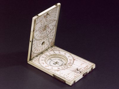 Tabletkompas zonnewijzer, Neurenberg, 1574 door Hans Ducher