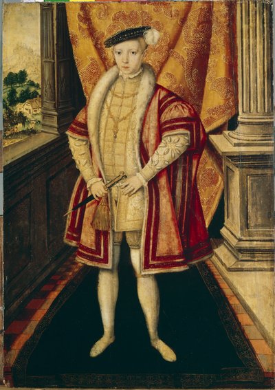 Portret van koning Edward VI van Engeland door Hans Eworth or Ewoutsz