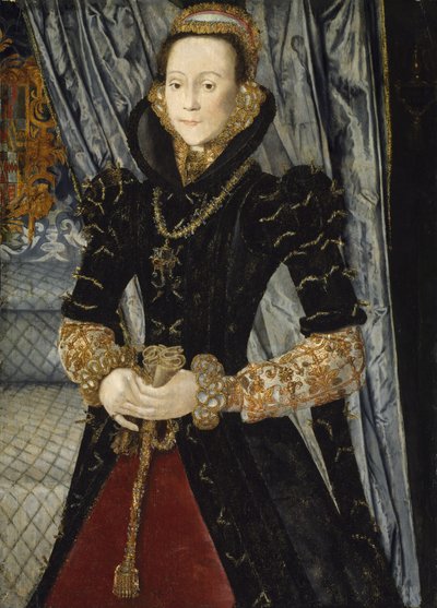 Portret van een Dame van de Wentworth Familie door Hans Eworth or Ewoutsz