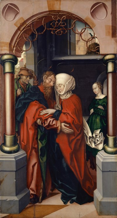 Joachim en Anna bij de Gouden Poort, 1512 door Hans Fries