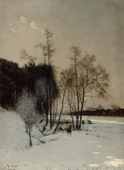 Een winterzicht in Posen, 1887 door Hans Hampke