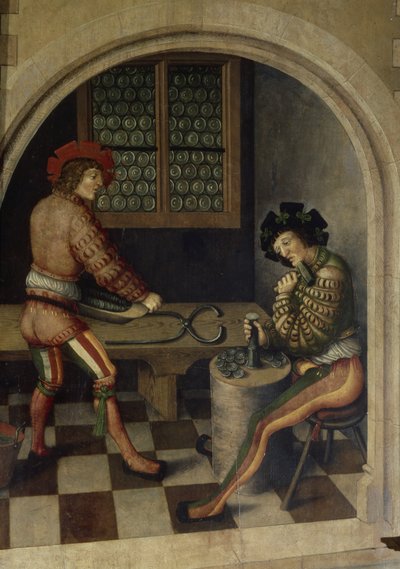 Detail van mijnlandschap, 1521 door Hans Hesse