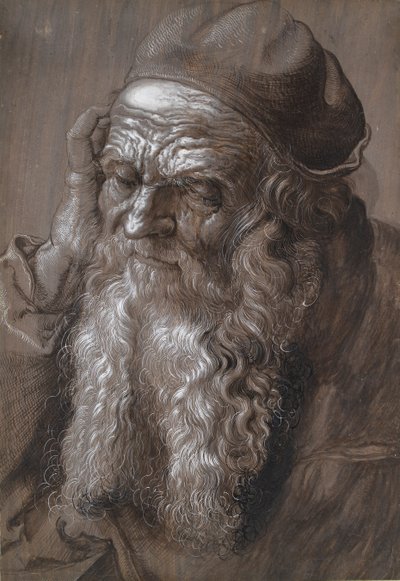 Een oude man van 93, Sint Hiëronymus, late 16e eeuw door Hans Hoffmann