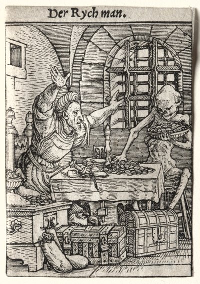 Dans van de Dood: De Vrek, c. 1526 door Hans Holbein