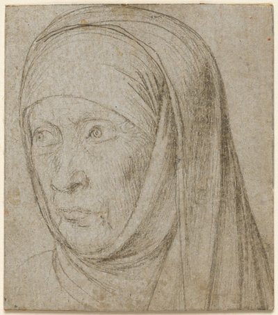 Hoofd van een Oude Vrouw door Hans Holbein