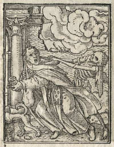 De dans van de dood: De bedelmonnik; De non door Hans Holbein