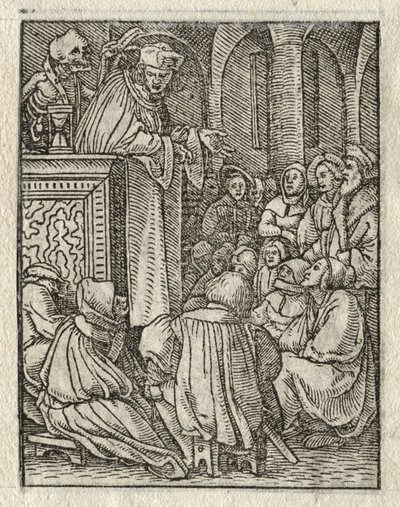 De dans van de dood: De prediker; De priester door Hans Holbein