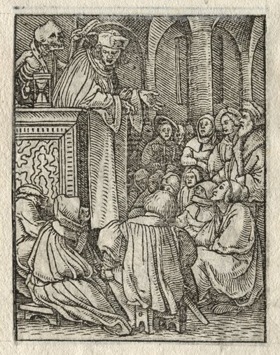 De Dans van de Dood: De Prediker, De Priester door Hans Holbein