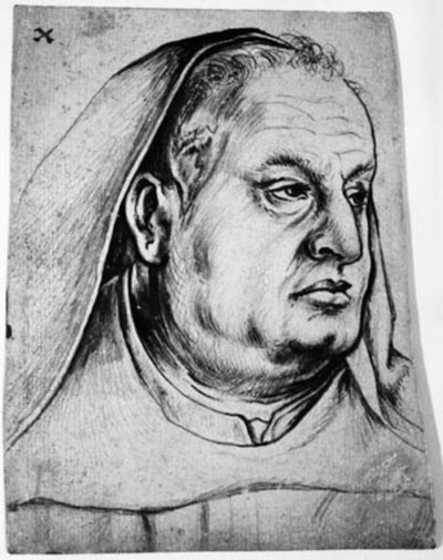 Portret van Hans Griesherr, monnik van Sts Ulrich en Afra in Augsburg door Hans Holbein d.Æ.