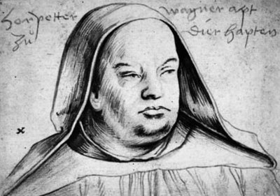 Portret van Peter Wagner, abt van Thierhaupten door Hans Holbein d.Æ.