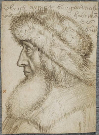 Portret van Ulrich Artzt, burgemeester van Augsburg, en kapitein van de Zwabische Liga door Hans Holbein d.Æ.