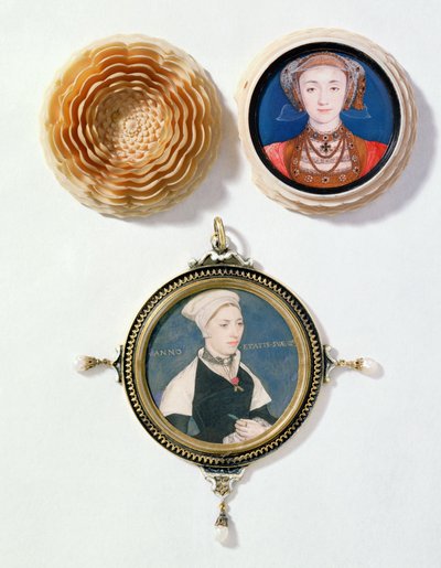 Anna van Kleef (boven), 1539 en Jane Small, voorheen bekend als mevrouw Robert Pemberton (onder), c.1540 door Hans Holbein der Jüngere