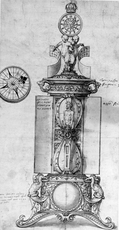 Ontwerp voor een Zoutklok, c.1543 door Hans Holbein der Jüngere
