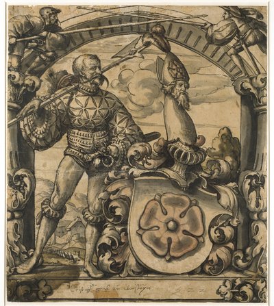 Ontwerp voor een Heraldisch Paneel van Glas-in-lood, 1522 door Hans Holbein der Jüngere
