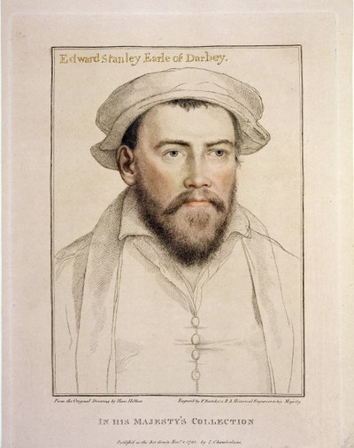 Edward Stanley Graaf van Derby (1508-1572) gegraveerd door Francesco Bartolozzi (1727-1815) 1793 door Hans Holbein der Jüngere
