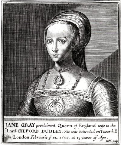 Jane Gray, gegraveerd door William Marshall, 1648 door Hans Holbein der Jüngere
