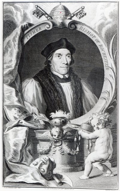 John Fisher, bisschop van Rochester, gegraveerd door Jacobus Houbraken, c.1738-42 door Hans Holbein der Jüngere