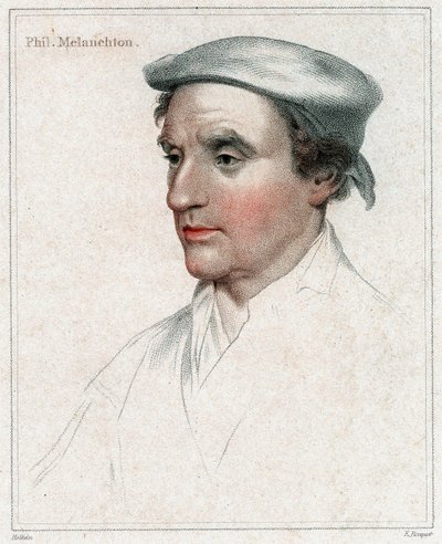 Philip Melancthon, gegraveerd door E. Bocquet door Hans Holbein der Jüngere