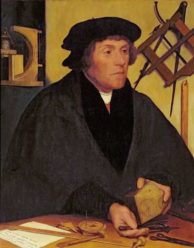 Portret van Nicholas Kratzer, 19e-eeuwse kopie van het origineel uit 1528 in het Louvre door Hans Holbein der Jüngere