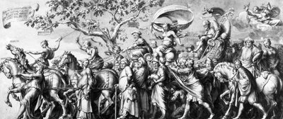 De triomf van rijkdom, getekend door Jan de Bisschop, c.1650 door Hans Holbein der Jüngere