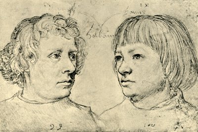 Ambrosius en Hans, de zonen van de kunstenaar door Hans Holbein the Elder