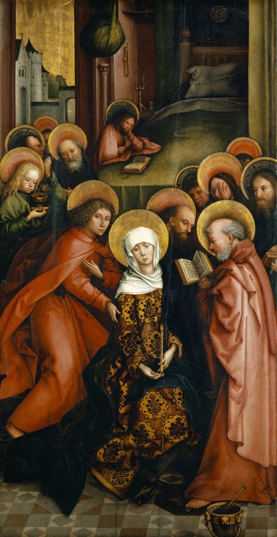 De dood van de Maagd (vleugel van het Afra-altaarstuk) door Hans Holbein the Elder