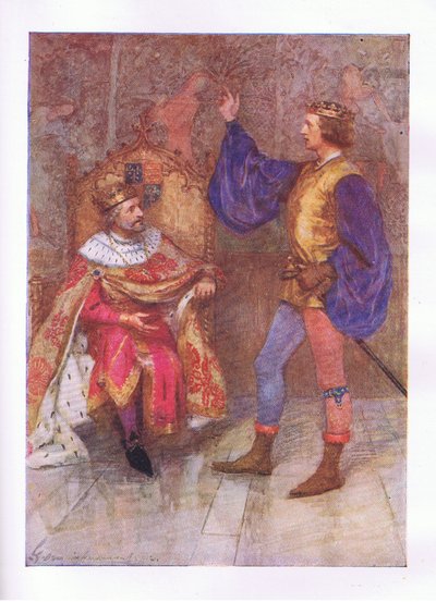 En ik zal honderdduizend doden sterven voordat ik het kleinste deel van deze gelofte breek (Koning Hendrik IV), uit De Volledige Werken van Shakespeare gepubliceerd door George Harrap & Co Ltd, 1920s door Hans Holbein der Jüngere