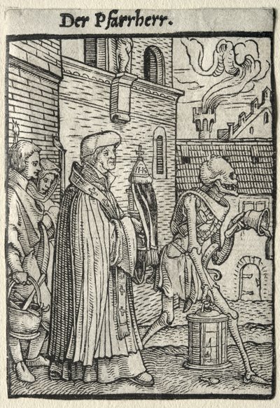 Dans van de Dood: De Pastoor door Hans Holbein the Younger