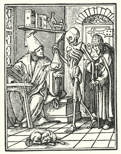 De dood en de arts door Hans Holbein der Jüngere