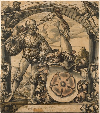 Ontwerp voor een heraldisch glas-in-loodpaneel door Hans Holbein der Jüngere