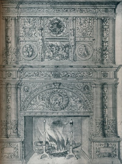 Tekening van schoorsteenmantel, ca. 1537 door Hans Holbein der Jüngere