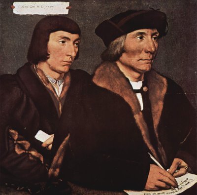 Duits: Thomas Godsalve (1481-1542) und sein Sohn Sir John (etwa 1510-1556) Portret van Thomas Godsalve en zijn Zoon John door Hans Holbein the Younger