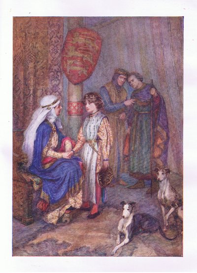 Hubert, Hubert, werp je blik op de jonge jongen (Koning Jan), uit De Volledige Werken van Shakespeare gepubliceerd door George Harrap & Co Ltd, 1920s door Hans Holbein der Jüngere