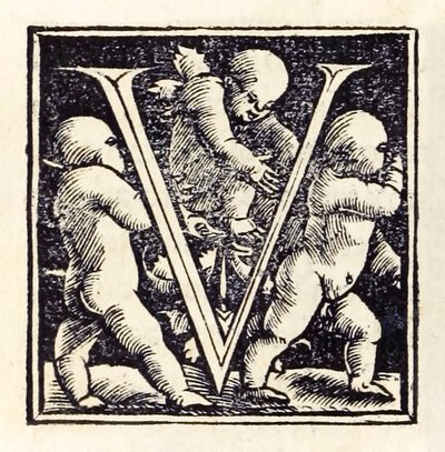Verlichte "V" uit de derde editie van 