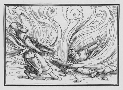 Nadab en Abihu gedood door vuur, Leviticus X, 1, 2 door Hans Holbein der Jüngere