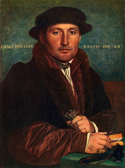 Portret van een man door Hans Holbein der Jüngere