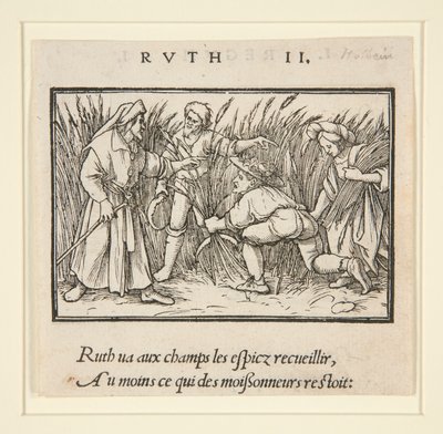 Ruth die in de velden van Booz verzamelt (recto); Hannah en Elkanah (verso) door Hans Holbein der Jüngere