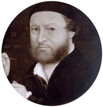 Zelfportret op 45-jarige leeftijd, 1542, 1936 door Hans Holbein der Jüngere