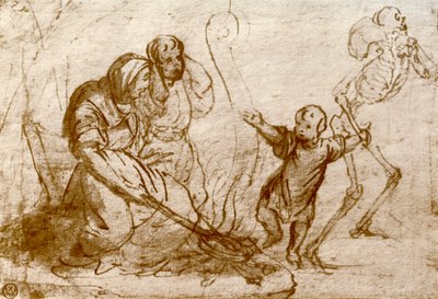Studie voor het kind in de Dans van de Dood door Hans Holbein der Jüngere