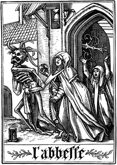 De abdis bezocht door de dood, 1538 door Hans Holbein der Jüngere