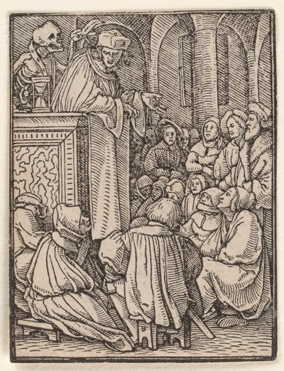 De geestelijke, uit De dodendans door Hans Holbein the Younger